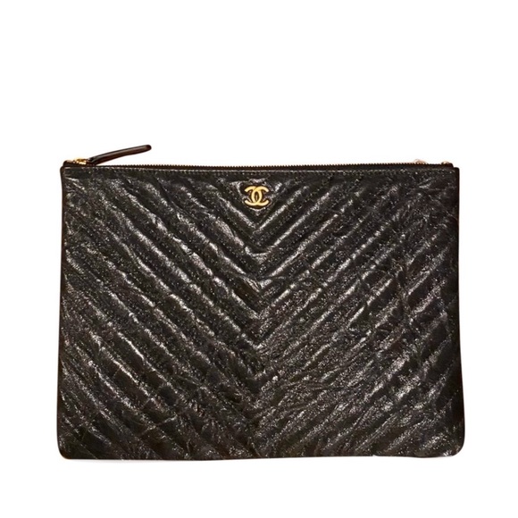 CHANEL Handbags - 🚫SOLD🚫 New Chanel Clutch Chevron Iridescent
